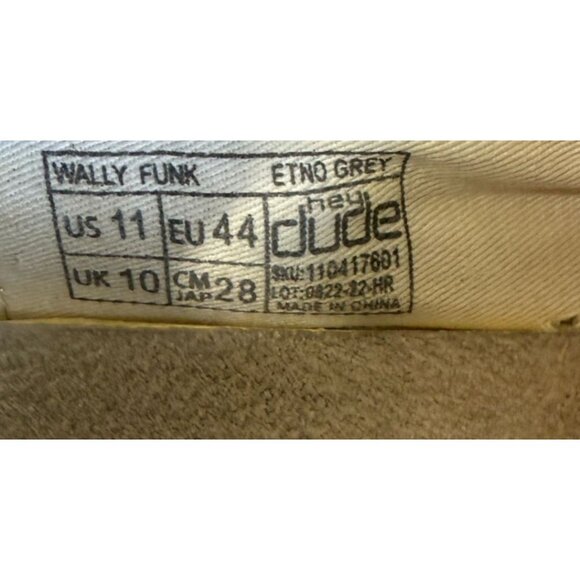 Hey Dude Wally Funk Casual Shoes Ento Gray Mens 11 Aztec Stretch Comfort Loafer - Picture 9 of 9